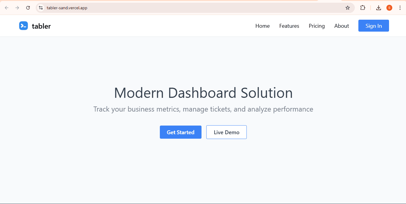 Screenshot of Tabler