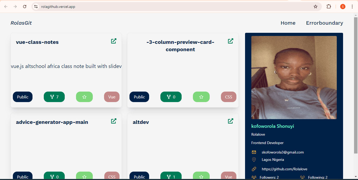 Screenshot of RolaGit